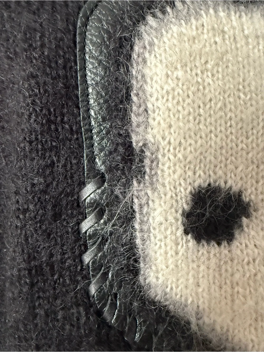 Coach women’s black Mohair Blend Skull Patch Sweater Size S